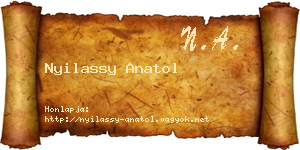 Nyilassy Anatol névjegykártya